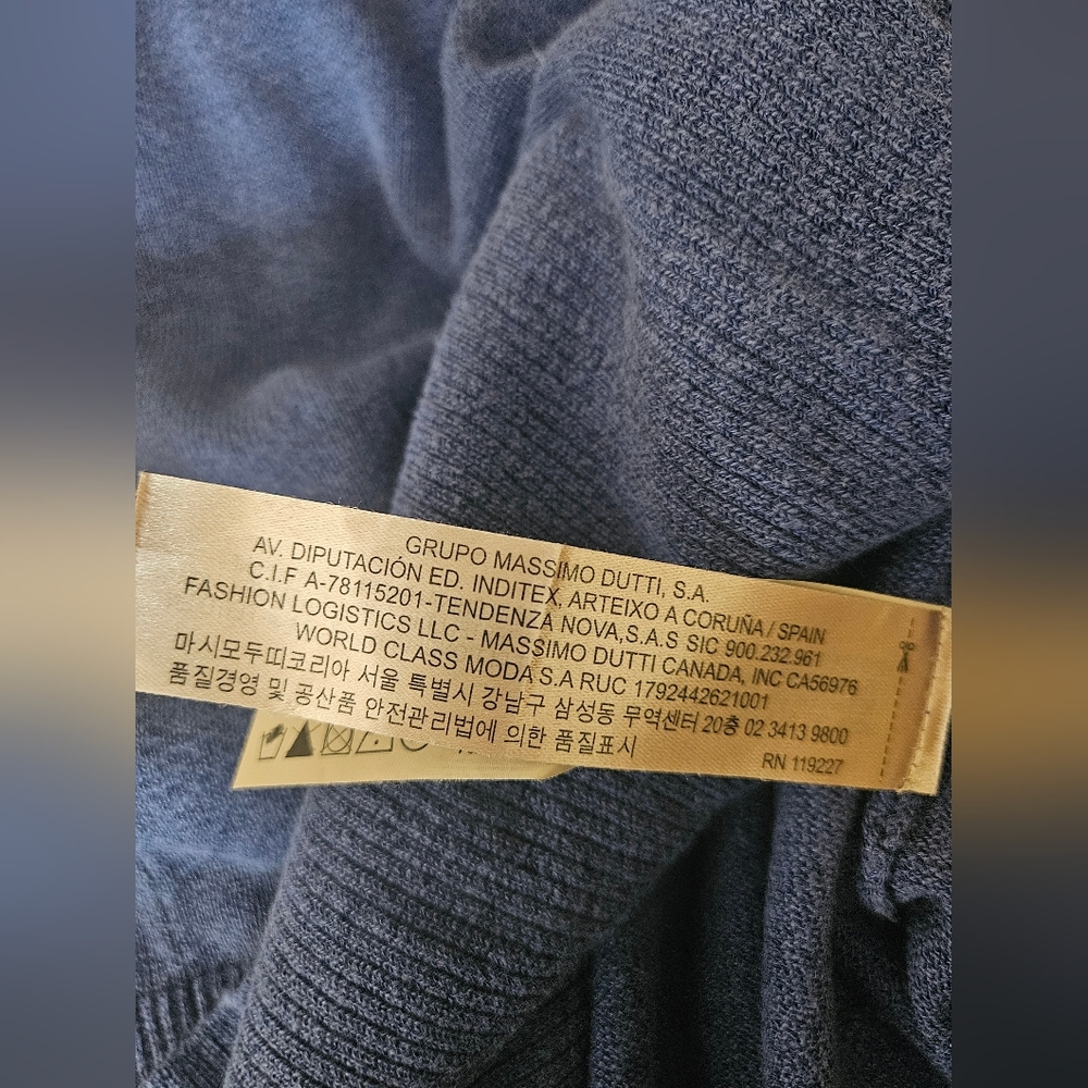 NWOT Massimo Dutti Long Knit Blue Cardigan - Picture 16 of 16